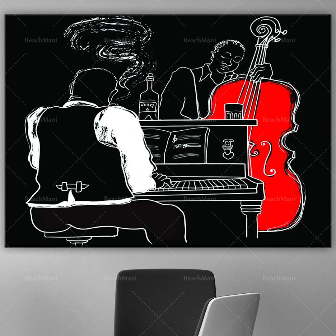 Pianist-Druck auf Leinwand, modernes Wandkunst-Dekorations-Leinwand-Kunstposter, Geschenk für Musikliebhaber