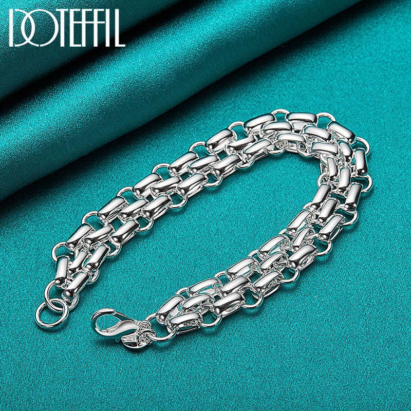 Women's 925 Sterling Silver Interlocking Circle Bracelet