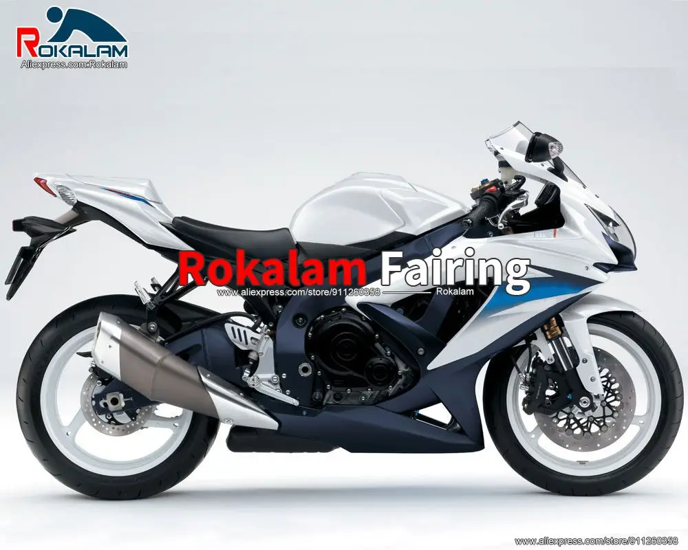 

For Suzuki GSXR600 GSXR750 K8 2008 2009 2010 GSXR600/750 08 09 10 Black White Blue Motorcycle Fairing Shells (Injection Molding)
