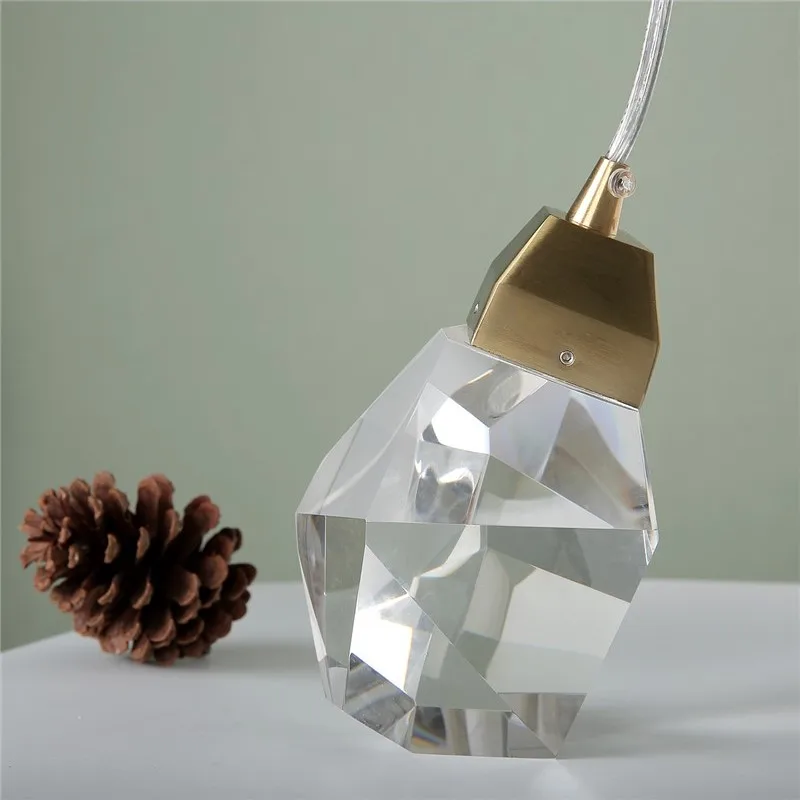 Postmodern Crystal Kitchen Hanging Lights Nordic Restaurant Dining Room Bar Luxury Led Pendant Lights Fixtures Indoor Hanglamp