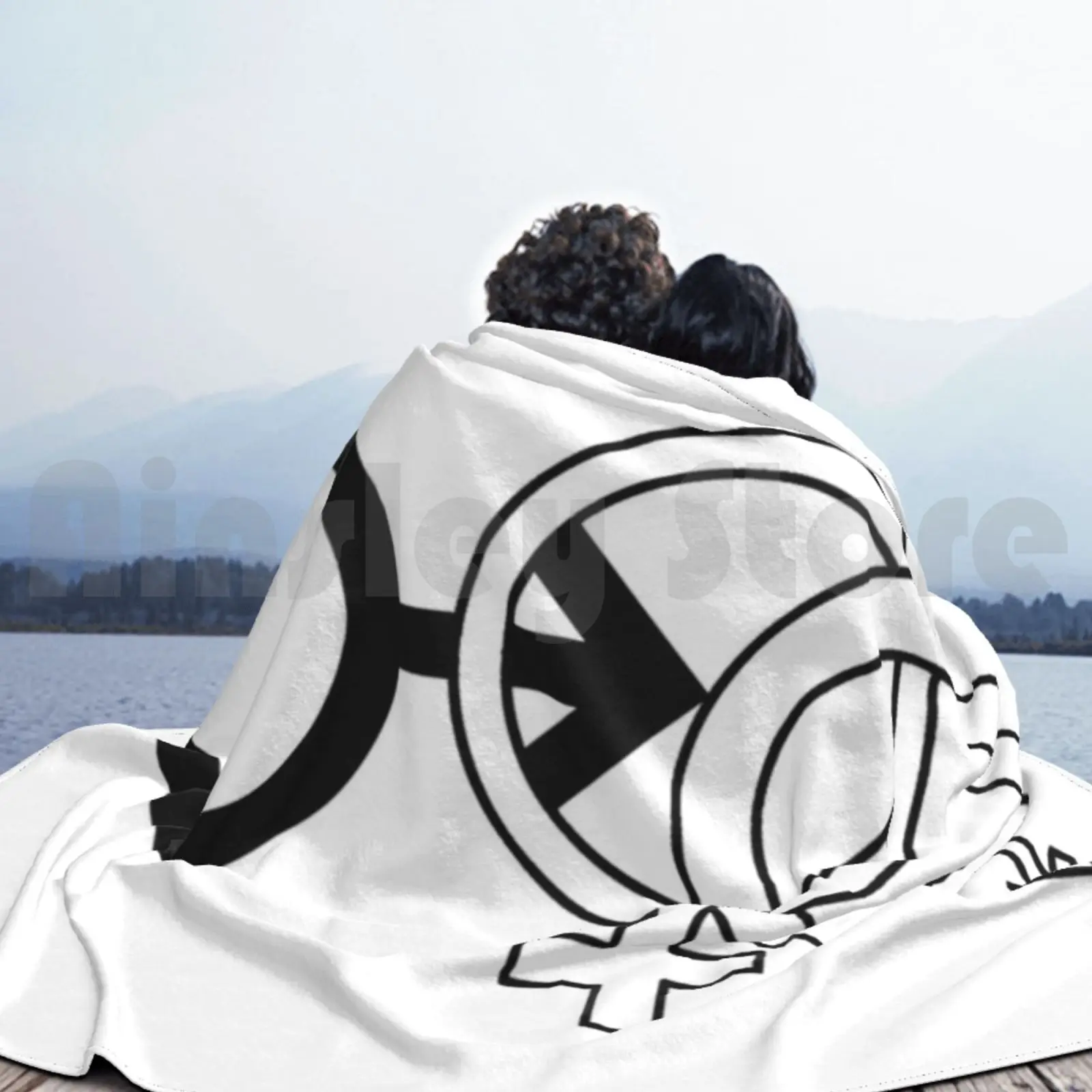 Cuckold Symbol ( White ) Blanket For Sofa Bed Travel Cuckold Hotwife Cuck Queen Of Spades Cuckqueen Swinger Bull