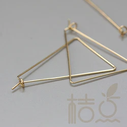 DIY Supply-Solid Brass Earring Hooks - Geometric Earring Wire - 41.9x31X0.75mm (4011C)