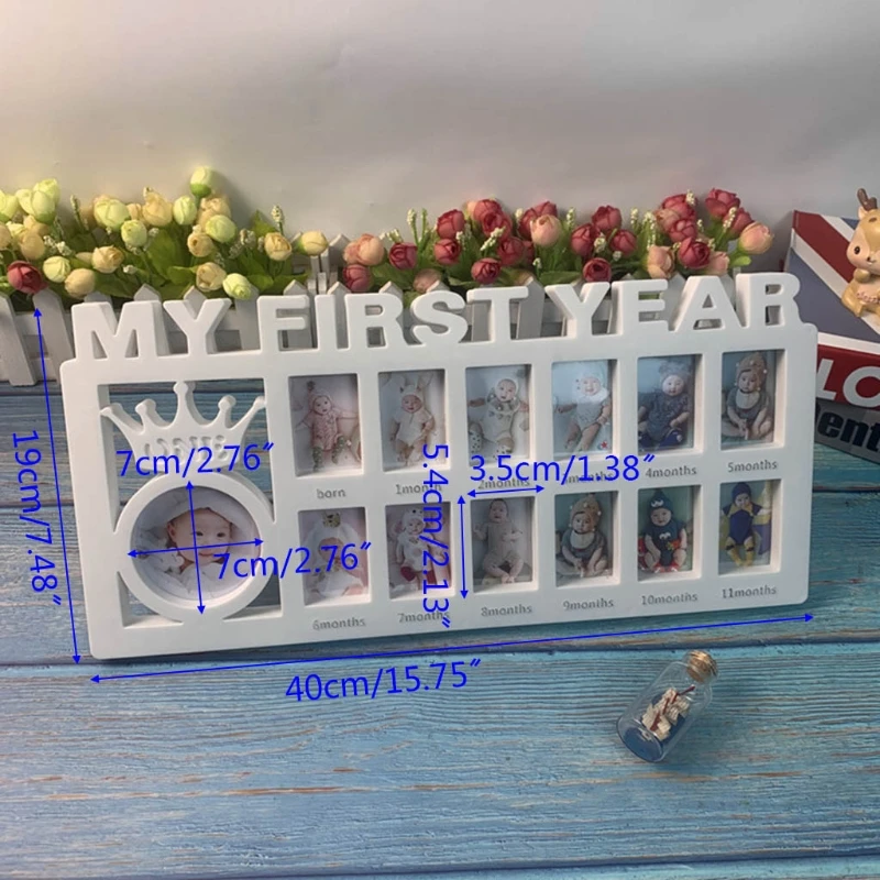 My First Year Baby Keepsake Frame 0-12 Months Pictures Photo Frame Souvenirs Kids Growing Memory Gift