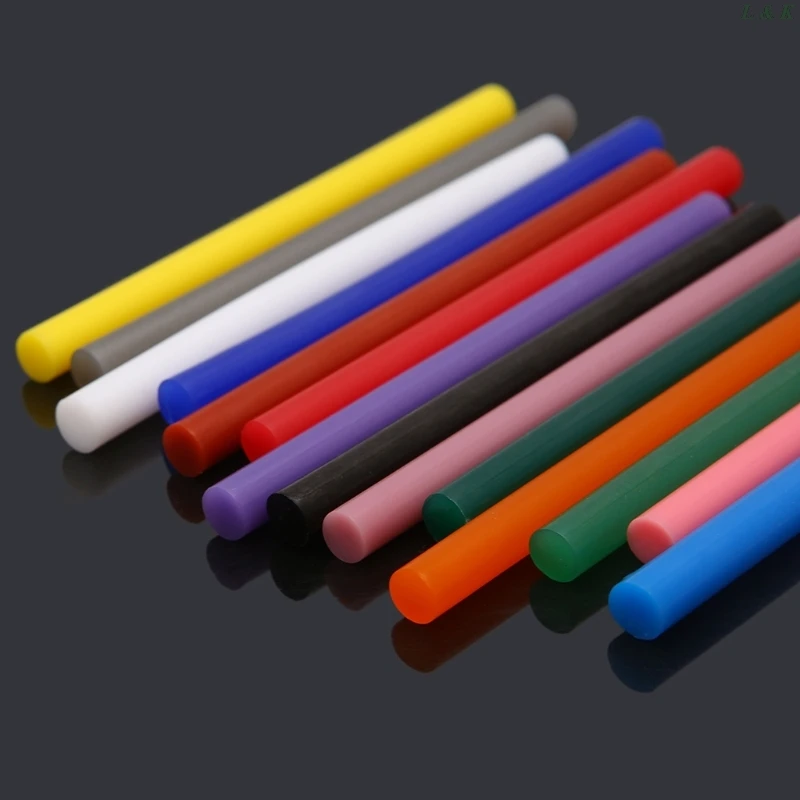 5pcs Hot Melt Glue Stick Colorato 7x100mm Adesivo Per Il FAI DA TE Giocattolo Del Mestiere Strumento di Riparazione L29K