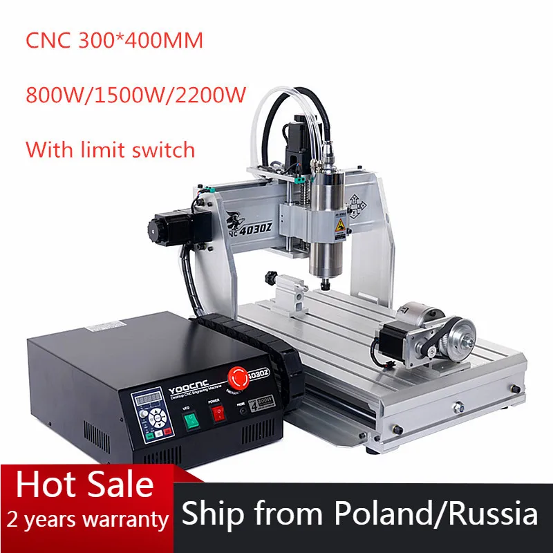 CNC 3040 4Axis Milling Engraving Machine 2200W CNC 3040Z USB Mach3 Wood Router Ball Screw USB Port DIY Drilling Machine