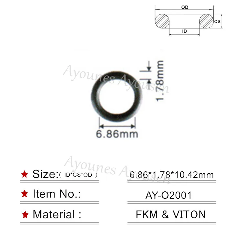 

Резиновые прокладки для форсунок топлива Honda, 800*6,86 мм (1,78), AY-O2001 шт.