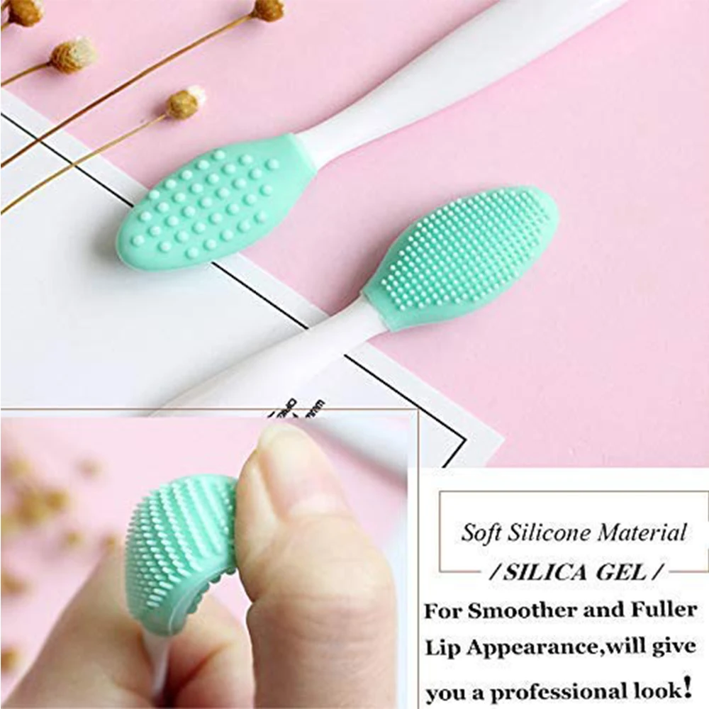 56Pcs Silicone Lip Brush Double Sided Soft Exfoliating Cleansing Lips and Nose Blackhead Facial Skin Beauty Massage Brush