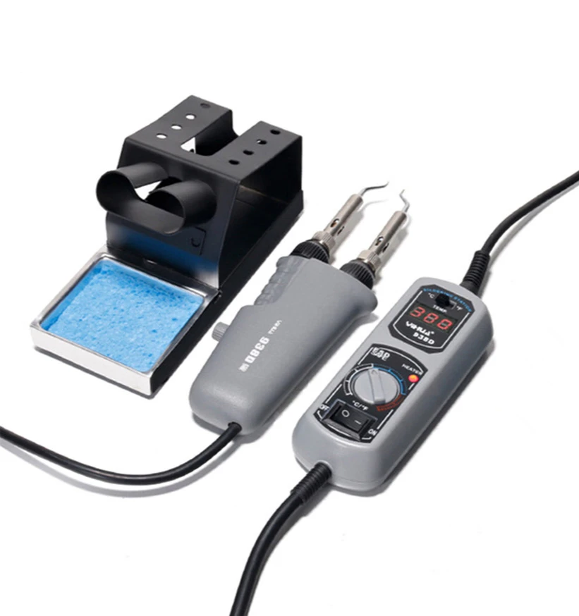 YIHUA 938D SMD Tweezer หัวแร้งไฟฟ้าเหล็กเครื่องทําความร้อนอุณหภูมิคงที่แบบพกพาซ่อม Rework แหนบหัวแร้ง