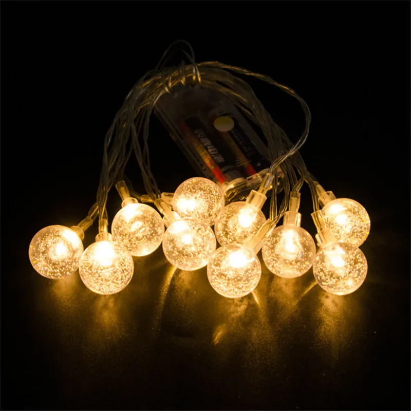 Christmas Ball Garland 3-6m String Lights Bubble Ball Lamp Indoor Lighting Battery USB Operated Fairy Lights Decor For Room Tree