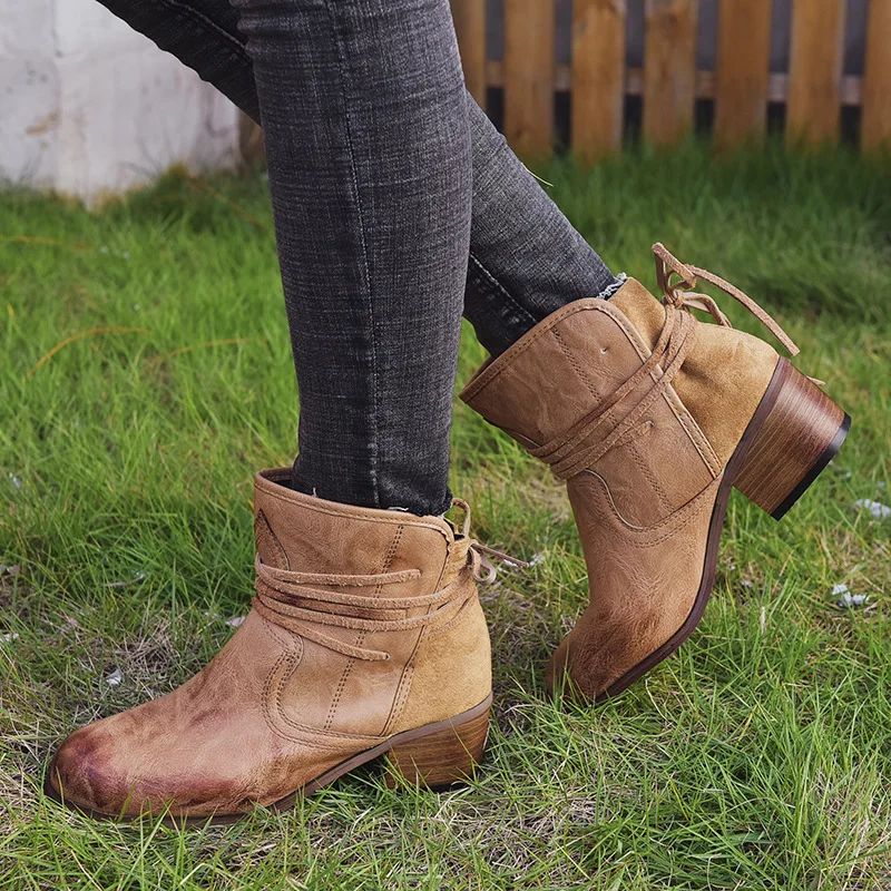 Europe Autumn Winter Women Boots Fashion Retro Riding Equestrian Ankle Boots for Women High Heel Shoes Woman Plus Size 35-43