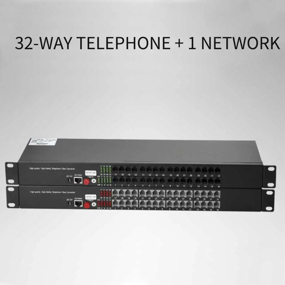 32-channel Telephone Optical Transceiver Plus 1 Network PCM Telephone Rack-mounted 1 Pair