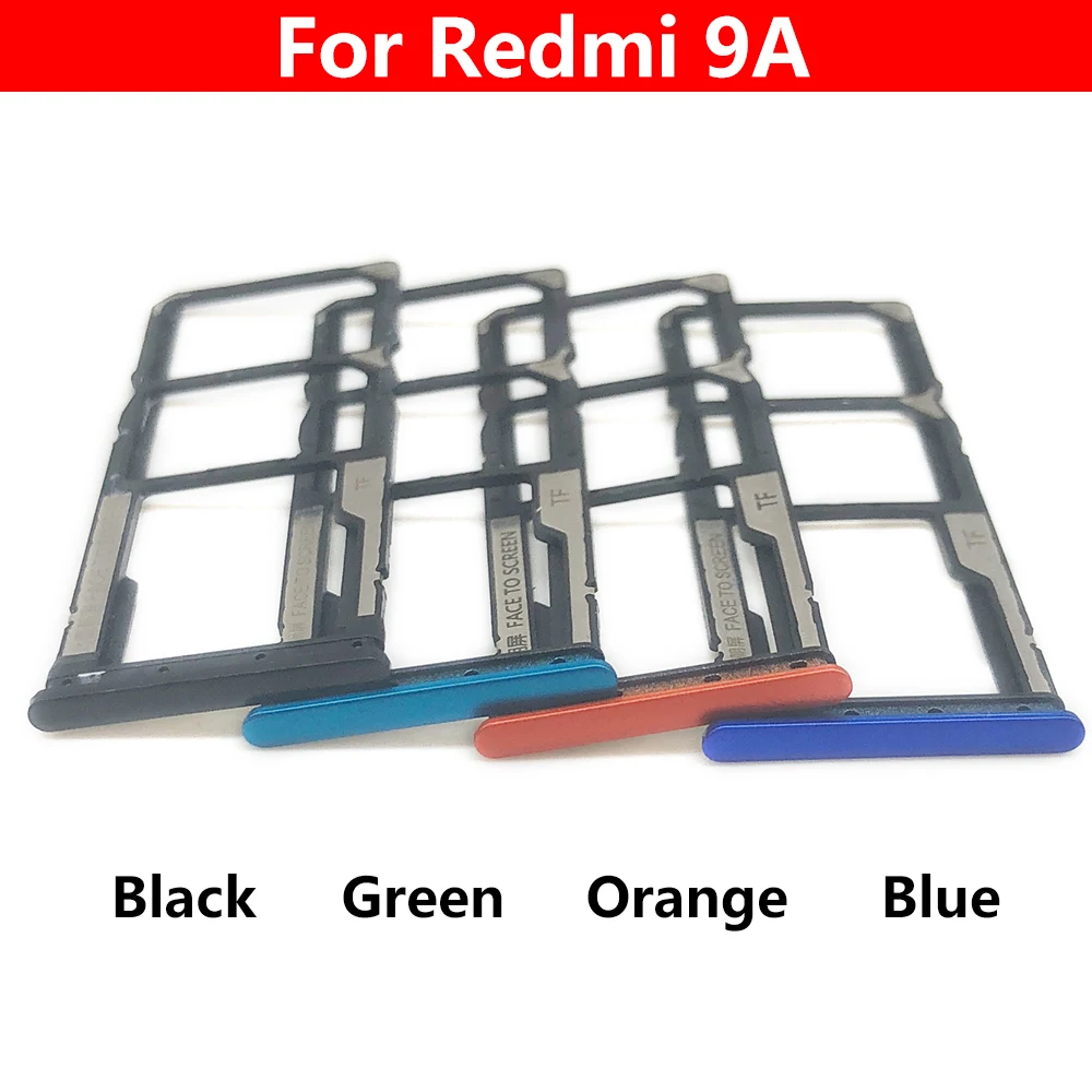 10Pcs/Lot, SIM Card Tray Slot Holder For Xiaomi Redmi 9 9A 9C 9T Replacement Parts Black Blue Green Yellow Orange