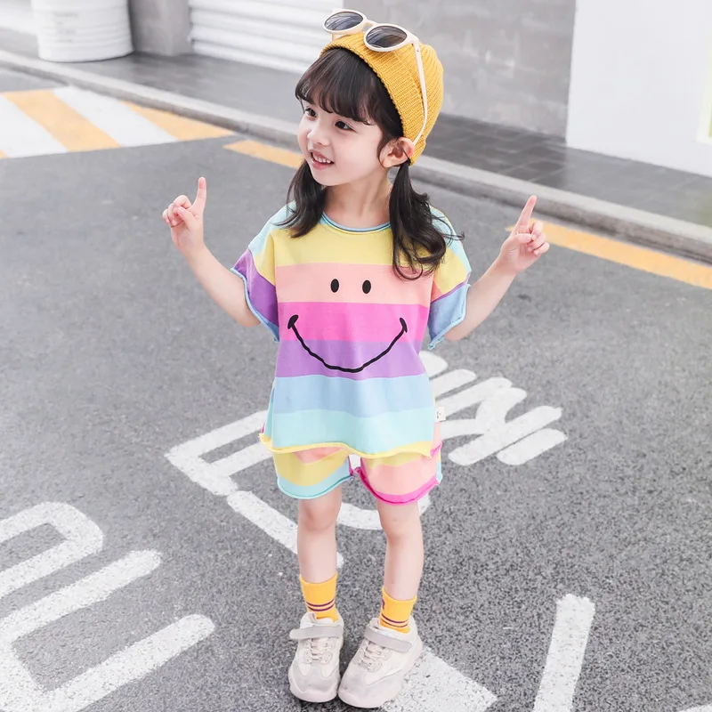 

Short-sleeved Two-piece Set Girls Suit Summer Children's Wear