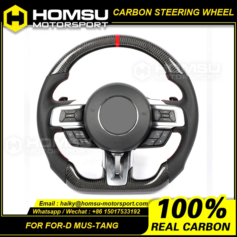 Carbon Fiber Steering wheel For ford mustang Carbon Fiber Steering wheel with LED gear shifter light indicator