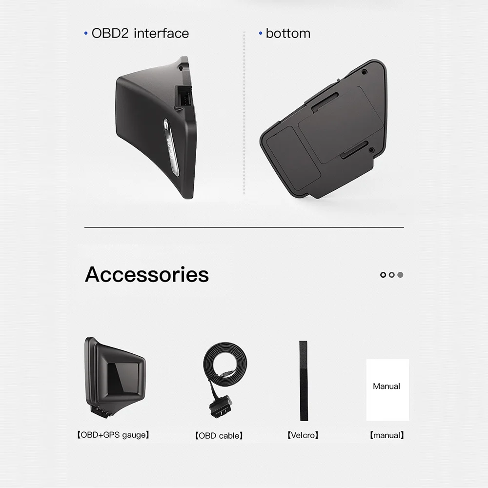 Vjoycar ACE S1 Car HUD Gauge Head Up Display Small Gadget M43 OBD2 Security Alarm RPM MPH & KMH Digital Speed Odometer