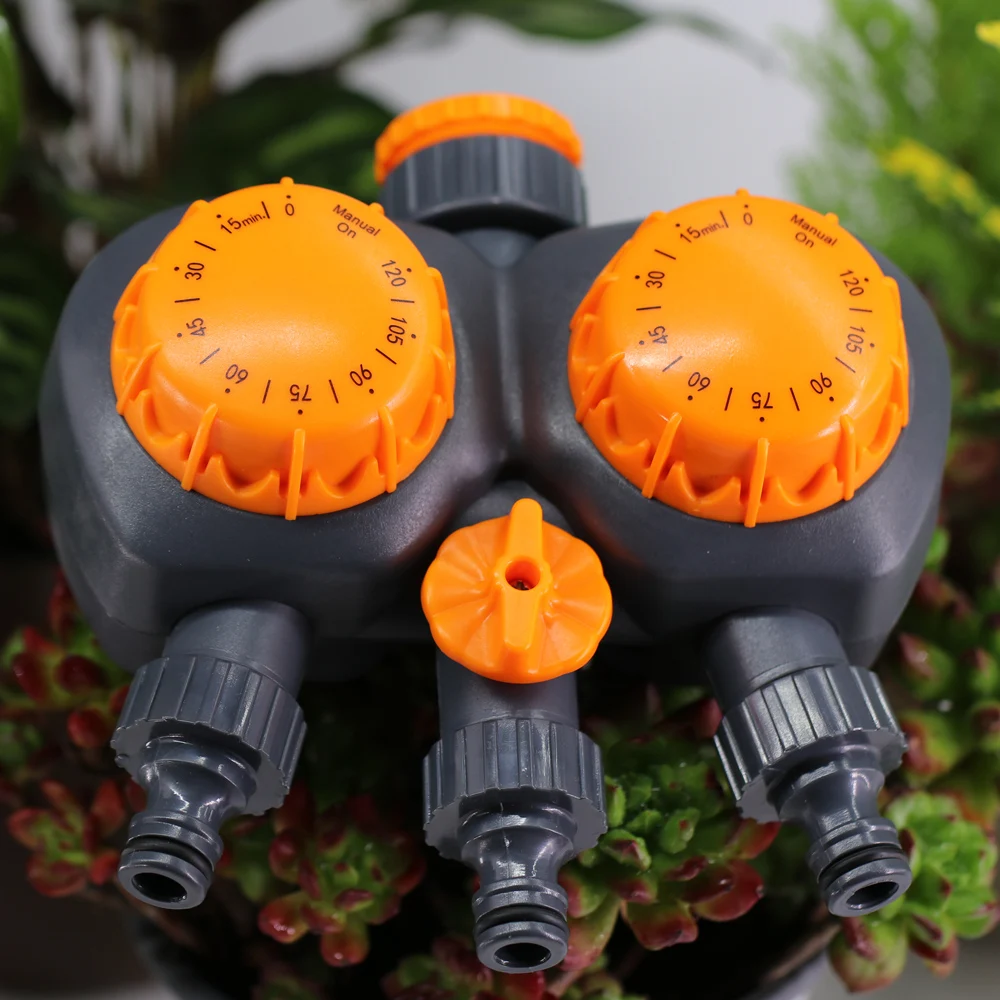 3-Way Double Controller Intelligent Mechanical Daily Water Timer Garden Water Irrigation for Outdoor Hose Drip Sprinklers Tool