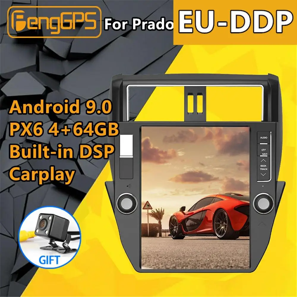 

Для TOYOTA Land Cruiser Prado 150 2010 2011 - 2013 Android радио аудио автомобильный мультимедийный плеер PX6 GPS навигатор блок кассета записывающее устройство