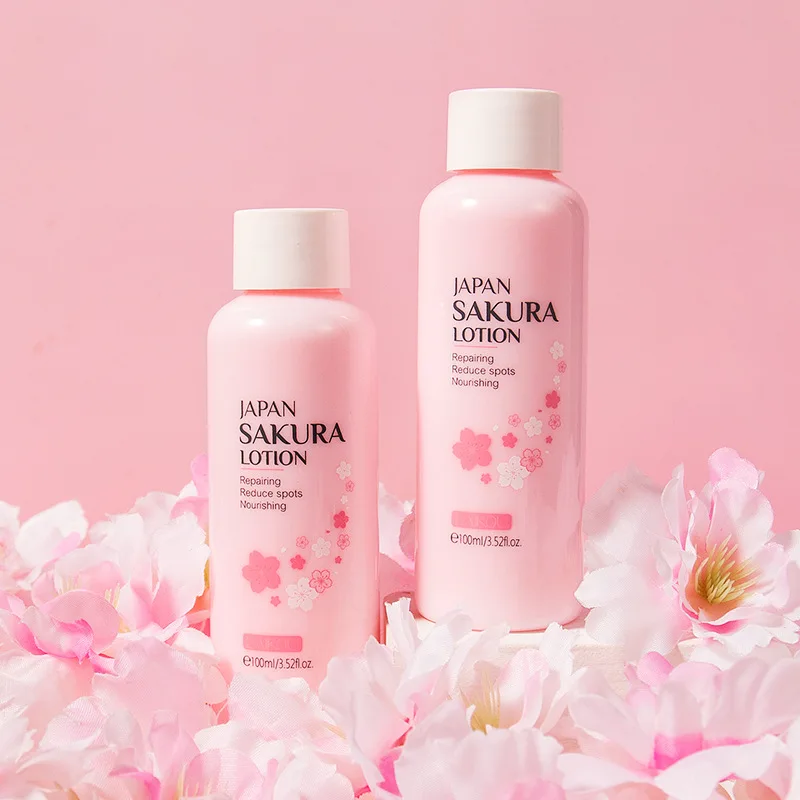 LAIKOU Sakura lotion pour le visage Essence hydratante éclaircissante rétrécit les Pores réparation Toner Anti-rides soins de la peau 100ml