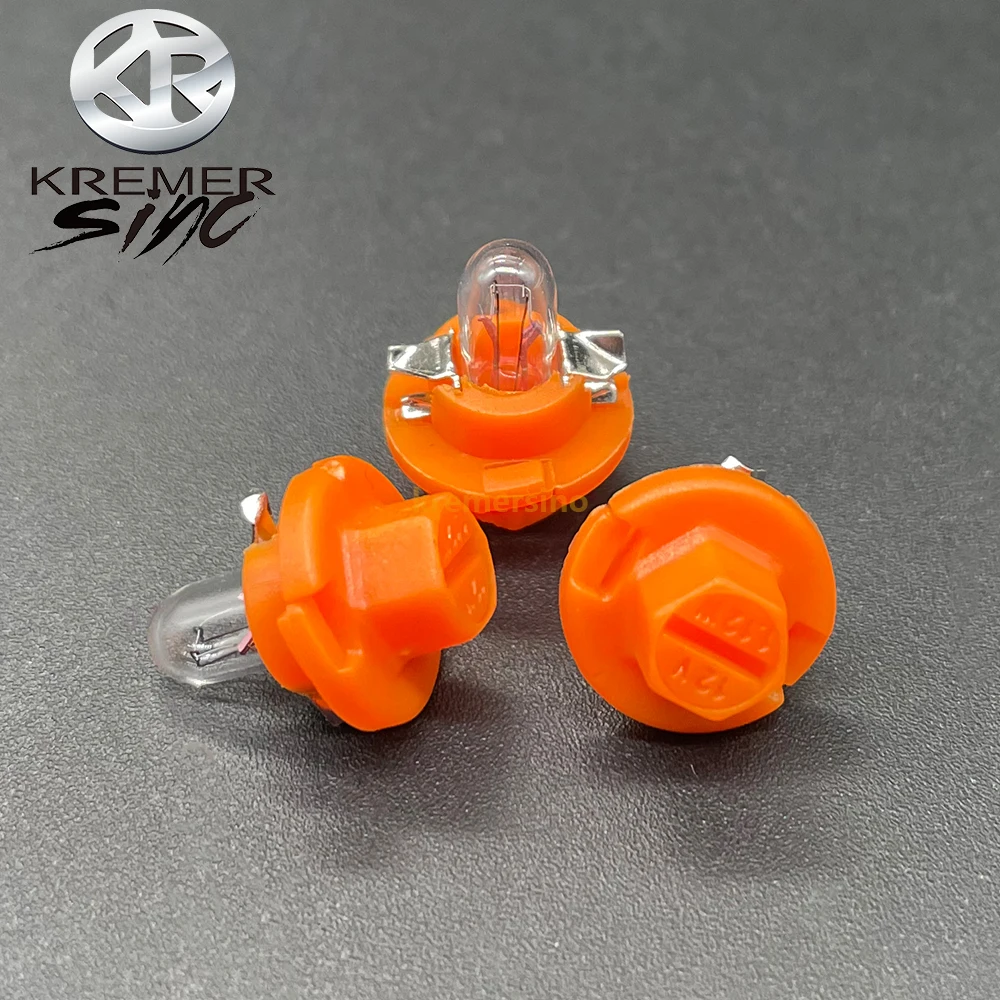 

10 шт. лампы T5 для Audi Mercedes Benz BMW Opel Volvo приборная панель инструмент 12 В 1,12 Вт оранжевая база