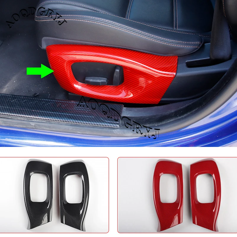 2pcs Carbon Fiber Printed Seat Adjustment Frame Moulding Trim Cover For Jaguar F-PACE 2016-20