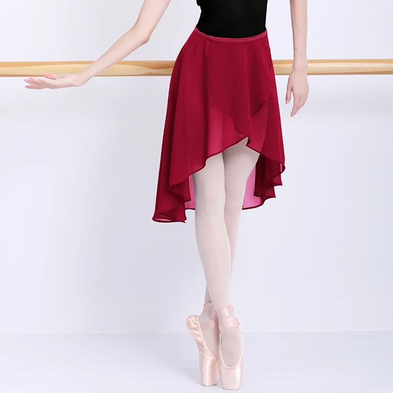 Ballet Rok Vrouwen Volwassen Lange Wrap Chiffon Rok Ballet Tutu Skate Rok Verstelbare Gespen Ballerina Юбка Dans Slijtage