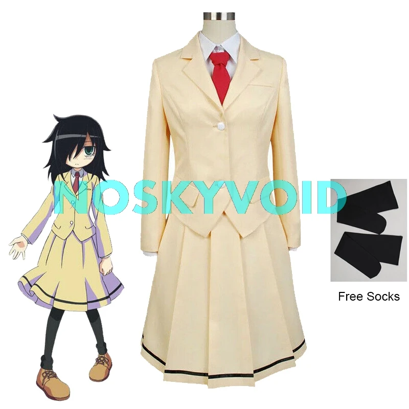 

Kuroki Tomoko Cosplay Costumes Watashi ga Motenai no wa Dou Kangaetemo Omaera ga Warui WataMote Uniform Woman Wigs