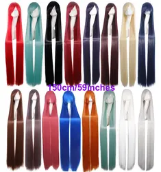 59“ 150CM Cartoon Universal Cosplay Wig Long Straight Heat Resistant Synthetic Hair Women Anime Costume Party Wigs 31 Colors