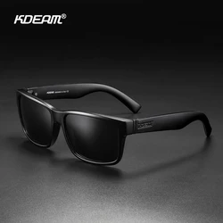 KDEAM Samurai Black Square Polarized Men's Sunglasses Driving Fishing Sunglass For Outdoor Sports Unisex Sized