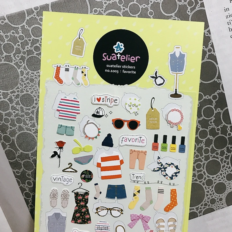 Sonia Favorite Girl's Clothes Stickers Suatelier Scrapbooking Cutting Die Journal Diary Decorative Hobby Craft INS Style