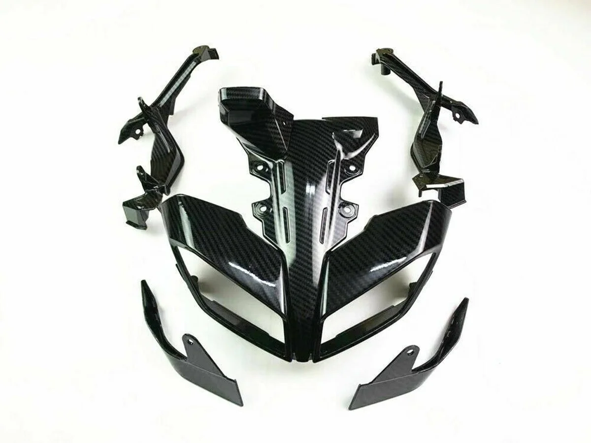 Carbon Fibre Pattern Headlight Front Panel Cover Bracket Fairing Cowl Kit for Yamaha MT-09 FZ-09 MT09