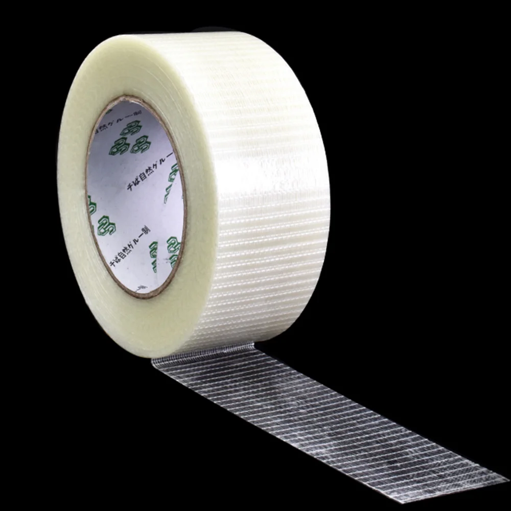 YX Glass Grid Fiber Model Aircraft Fixed Strong Waterproof Wear-Resistant Transparent Mesh Single Sided Tape