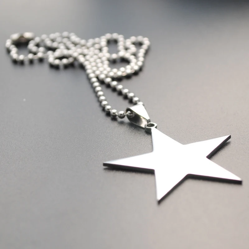 Titanium Stainless Steel Star Pendant Necklace Creative Star Men/Women Gift Party Jewelry