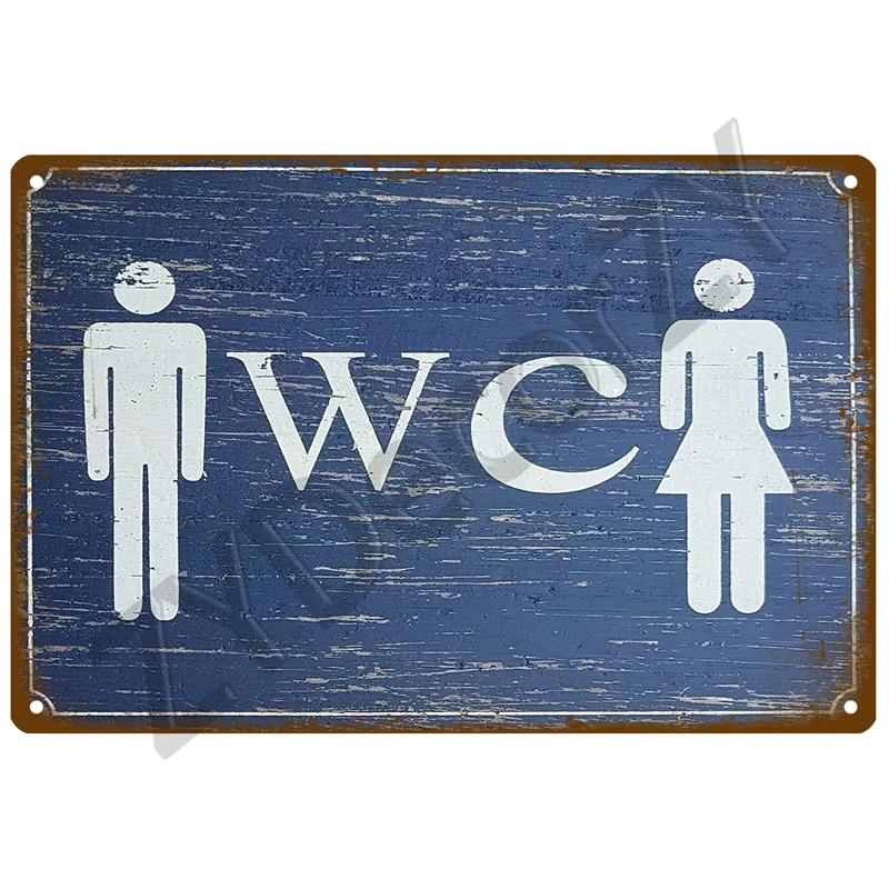 Retro Toilet Tin Sign Poster Vintage Wall Poster Metal Sign Decorative Wall Plate Kitchen Plaque Metal Vintage Decor Accessories
