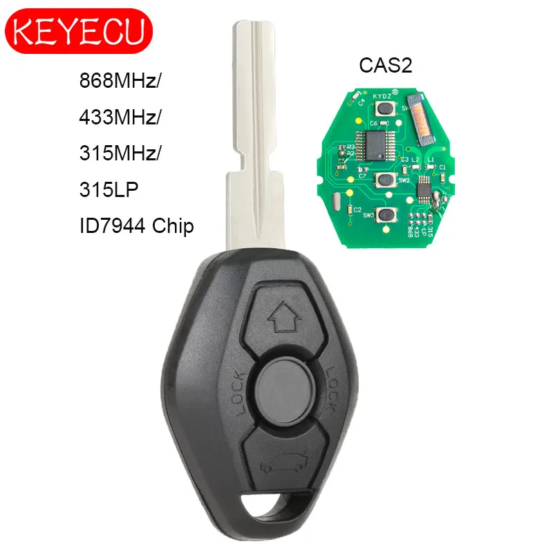 KEYECU CAS2 Remote Key 315MHz/433MHz/868MHz/315LP PCF7942 for BMW E60 5 Series, E63 6 Series 2004-2006 KR55WK47993 (KYDZ）