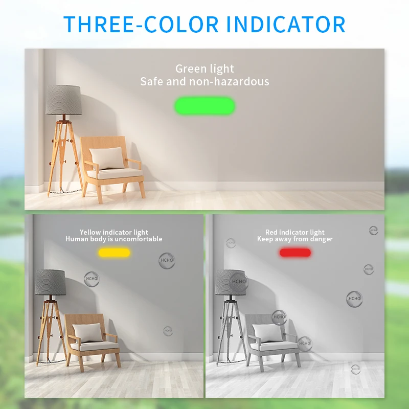 Fabisense Luchtkwaliteit Monitor Formaldehyde Detector Home Professionele Hcho Sensor Draagbare Indoor Gas Analyzer Lcd-scherm PTH-1