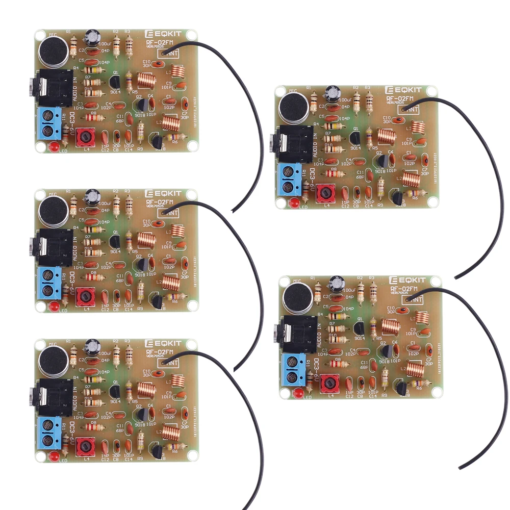5 sztuk DC 3V nadajnik radiowy FM zestaw z mikrofonem 88-108MHz dźwięk moduł transformacji sygnału elektrycznego DIY praktyka lutowania