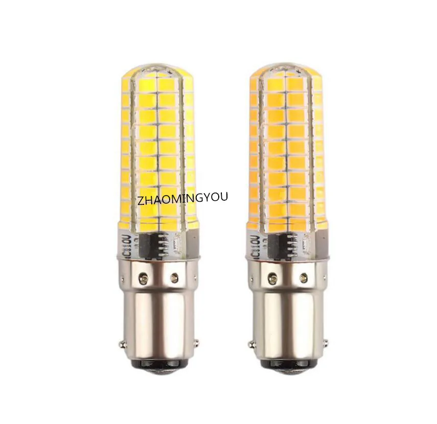 DIMMABLE BA15D SMD 5730 9W Super bright silicone LED light Dimmable GY6.35 Corn lamp 110/220V 80leds Led bulb