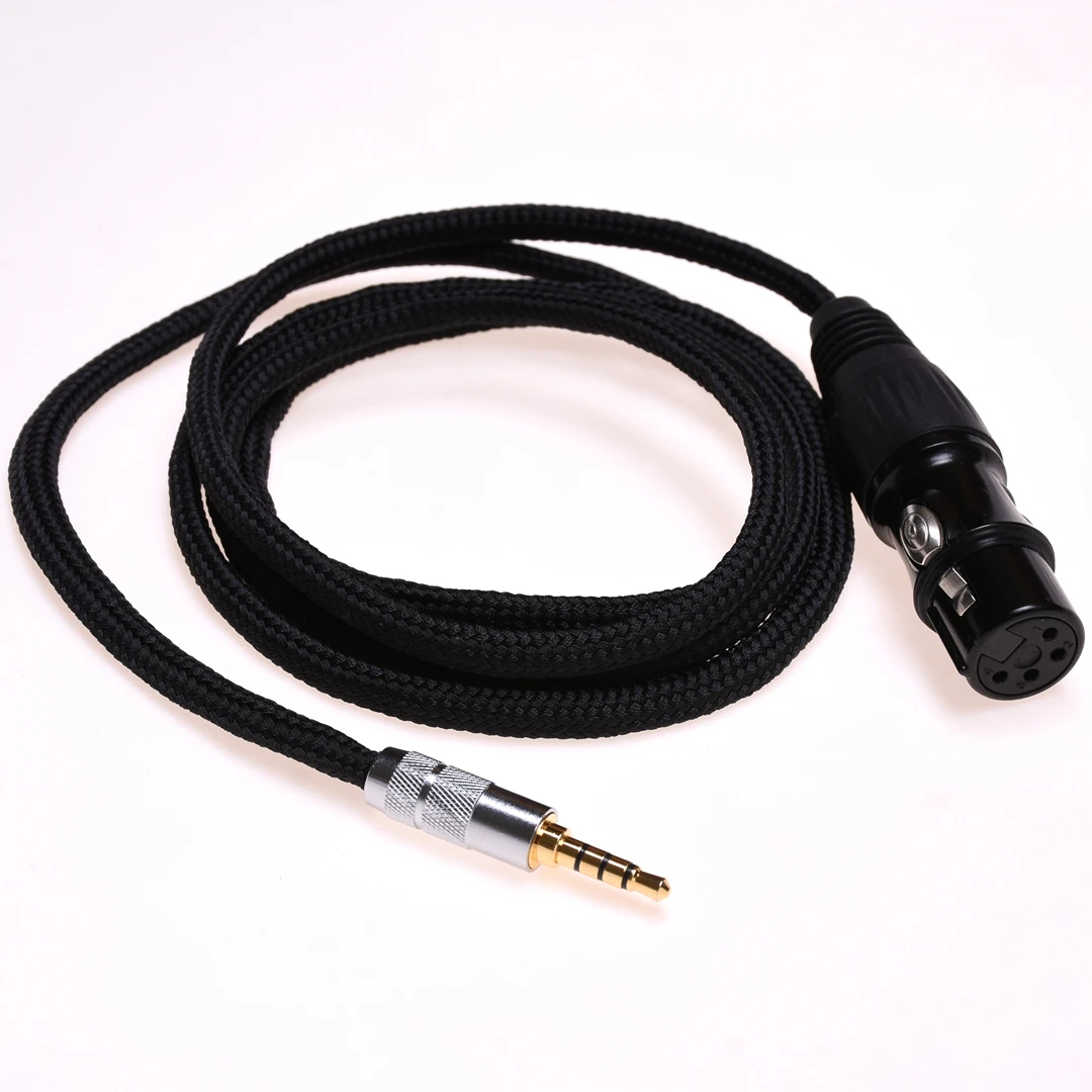 1Meter TRRS 4-Pin 3.5mm Male to 4-pin XLR Headphone Audio Adapter Silver Plated Extension Cable