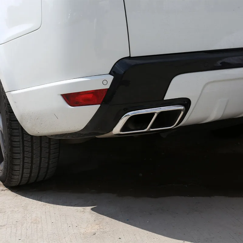 لاند روفر رينج روفر سبورت 2018-20 الفولاذ المقاوم للصدأ أسود/فضي سيارة العادم الأنابيب الذيل الحلق غطاء اكسسوارات الديكور #5