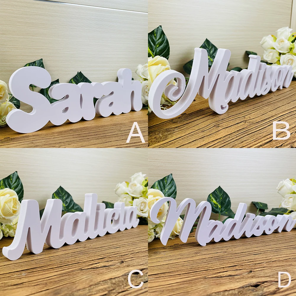 Customization Wood Standing Letters Sign Decorations Personalised Mariage Birthday Party Decorations Children\'s Name Wall Letter