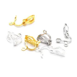 MIAOCHI Jewelry Findings Diy 10PCS Metal Iron With holes Ear Clip for Earring Jewelry Accessories