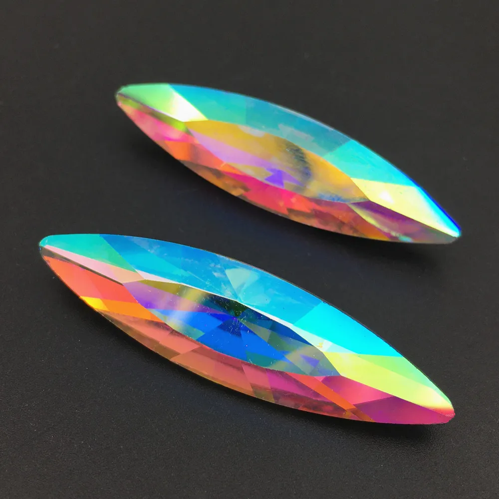 10x35mm 13x48mm Big Navette Shape Rhinestone Pointback Marquise Glass Crystal Fancy Stone Aluminum Pointed back Plated Colors