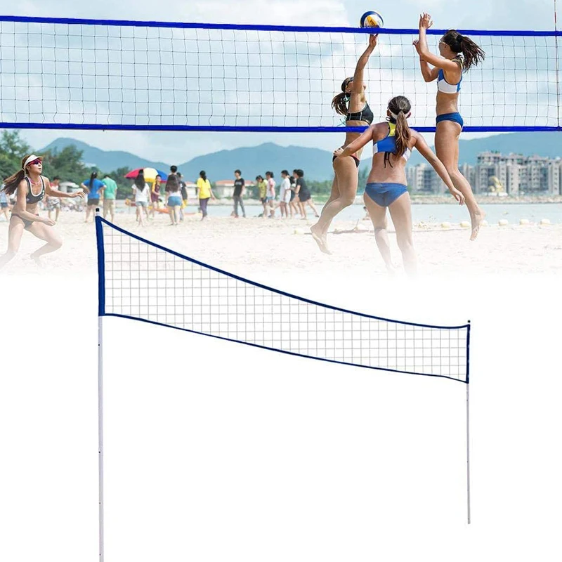 

Badminton Net Outdoor Portable Volleyball Net Adjustable Foldable with Stand Pole for Beach Grass Park Venues Durable Net