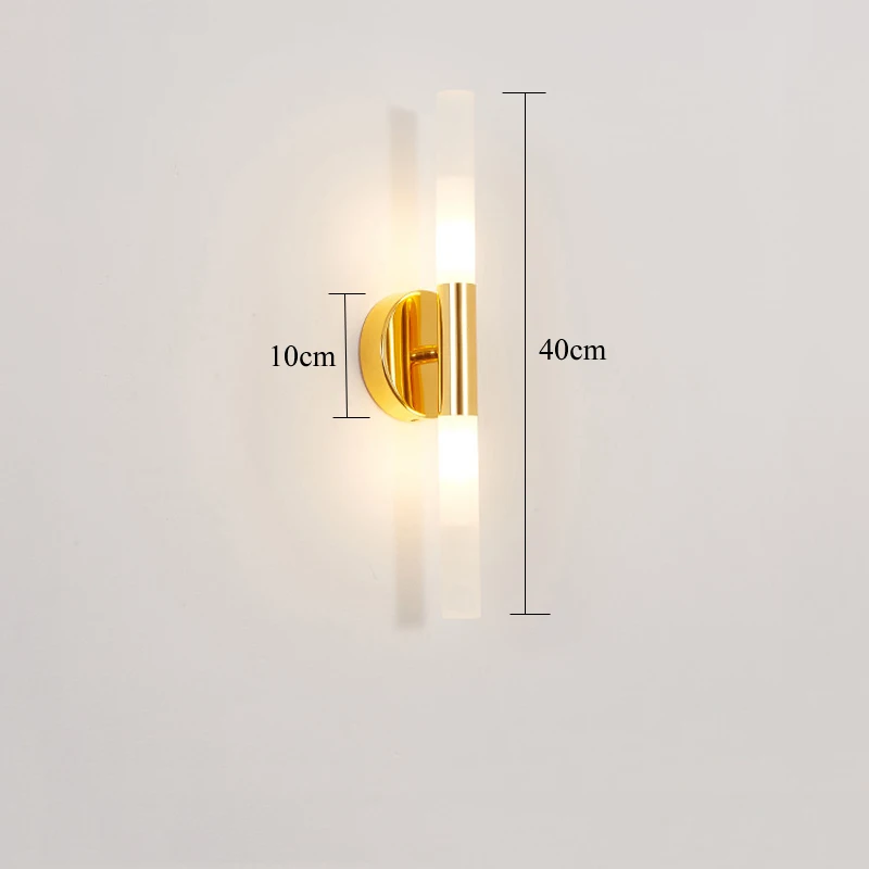 Indoor Decoration LED Wall Light Simple Style Metal And Acrylic Tube Bathroom Bedroom Dressing Table Lamp Vanity Mirror Lights
