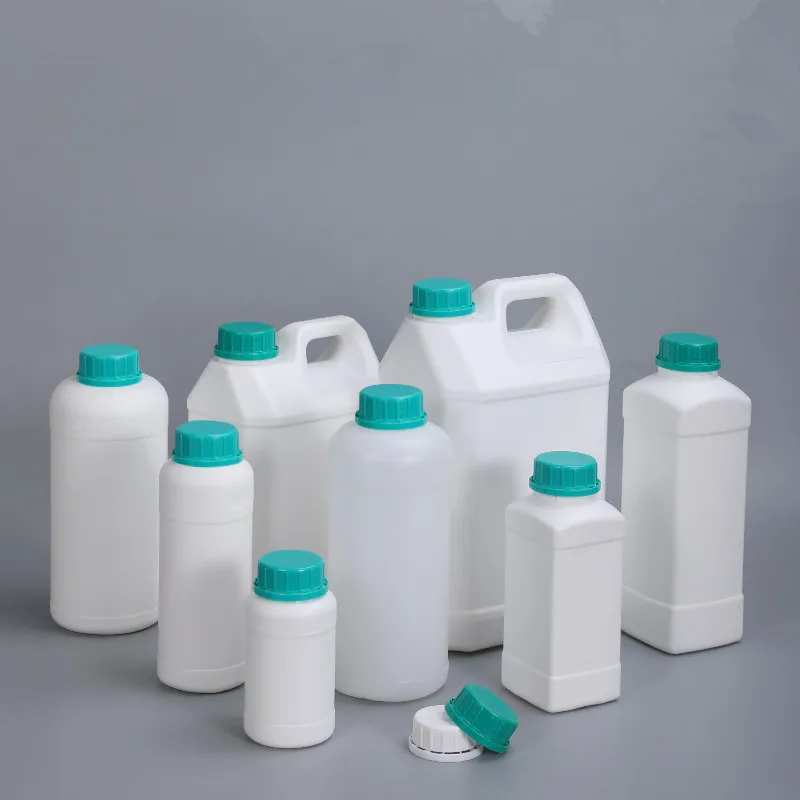 Hoge Kwaliteit Plastic Fles Met Blauwe Cap Hdpe Materiaal Opslag Container Voor Vloeibare Reagens Food Grade Sample Fles