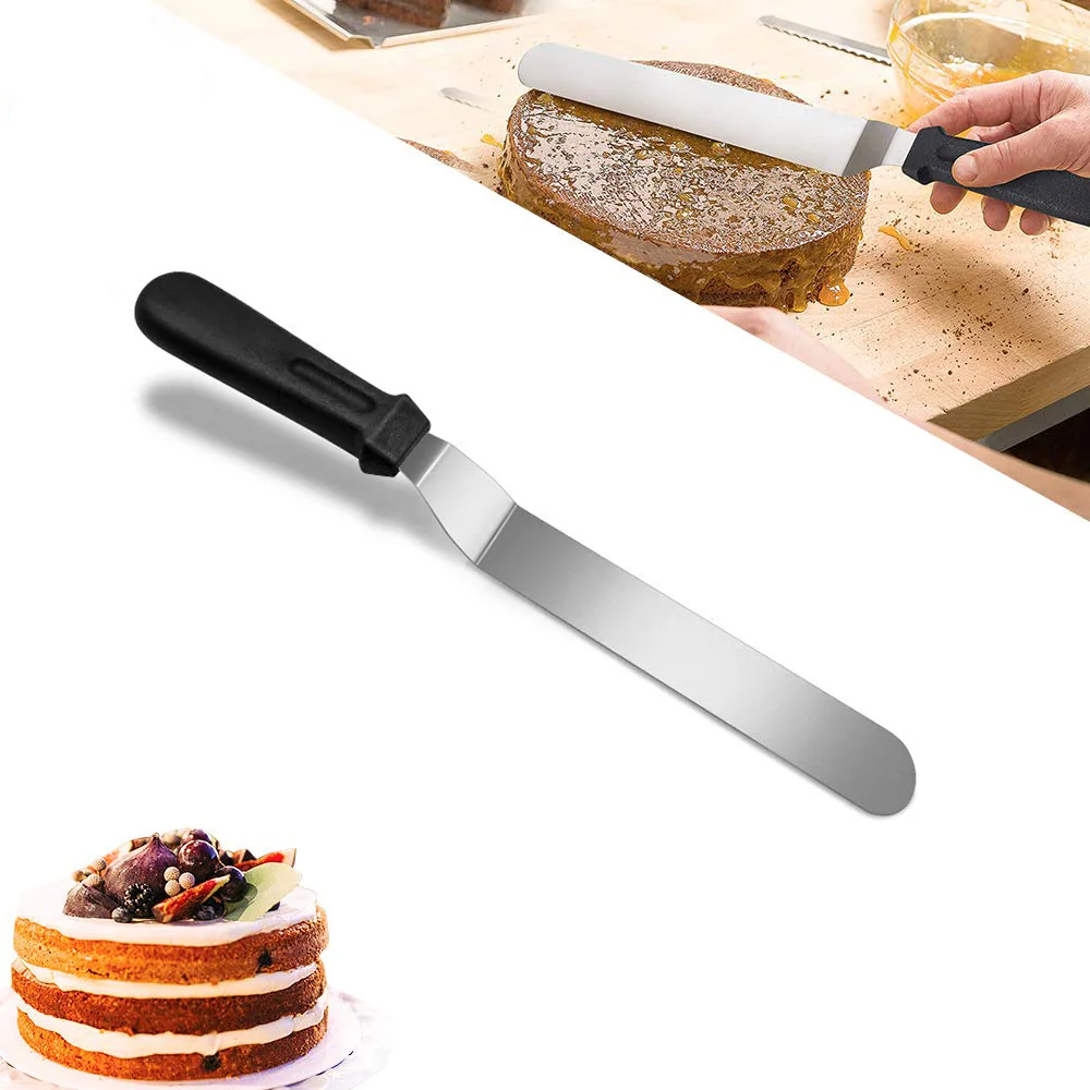 6 inch Angled Icing Knife Spatula Cake Decorating Baking Frosting Spatulas Butter Spread Stainless Steel Palette Cake Smoother