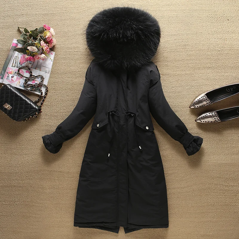 Winter Female Jacket+large Fur Hooded 90% Duck Down Jacket Women Clothes 2020 Korean Warm Long Coat Ladies Coats 85110240