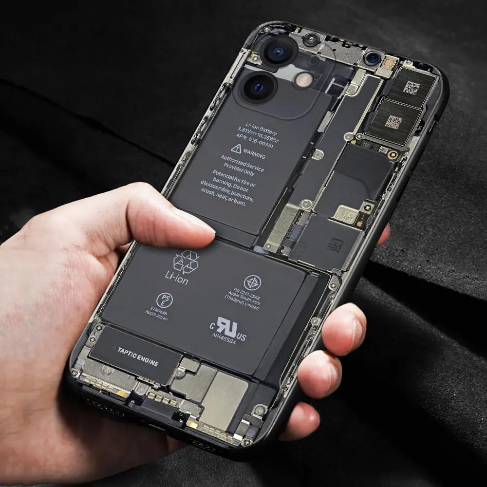 Inside motherboard Circuit board Case For Apple iPhone 15 14 14 13 12 11 Pro Max 13 12 Mini XS Max XR X 7 8 Plus Cover Shell