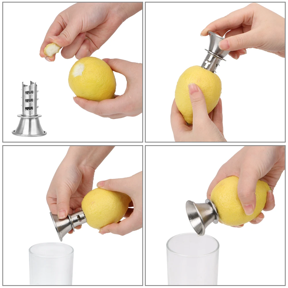 Hand Juicer Pourer Screw Stainless Steel For Lemon Orange Limes Citrus Manually Lemon Squeezer Juice Squeeze Fruit Tool