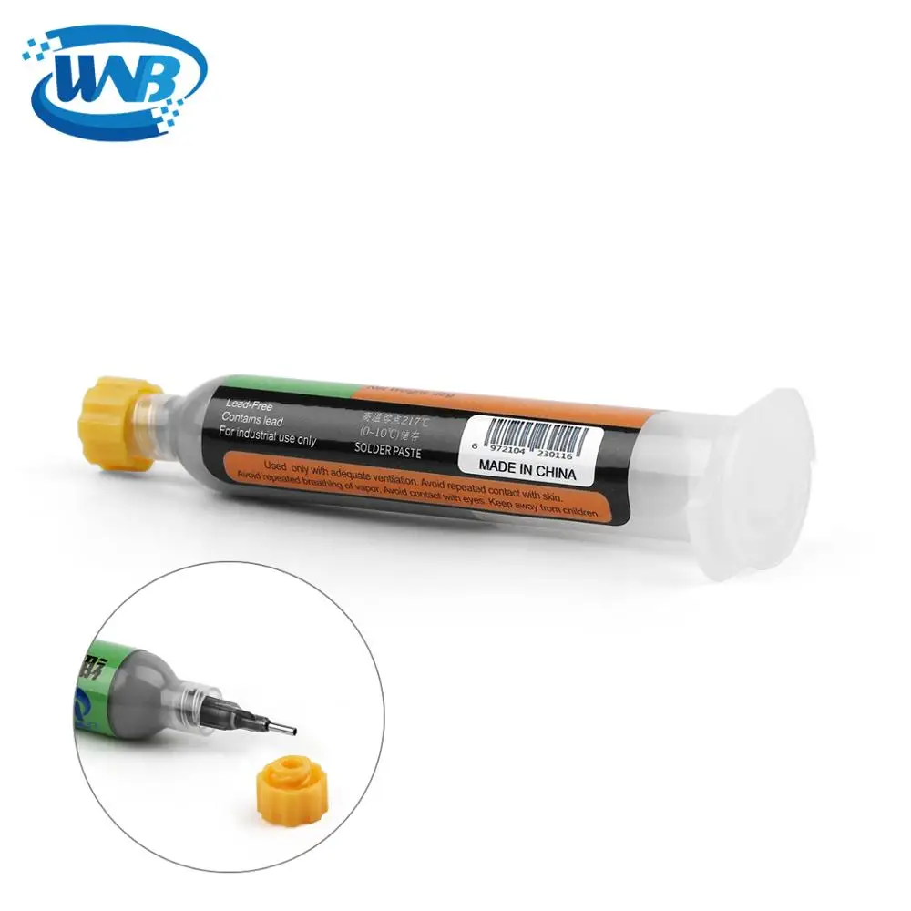 WNB 10cc Sn96.5/Ag3/Cu0.5 siringa saldatura senza piombo pasta di stagno punto di fusione 217 ℃ pasta per saldatura per riparazione componenti scheda madre